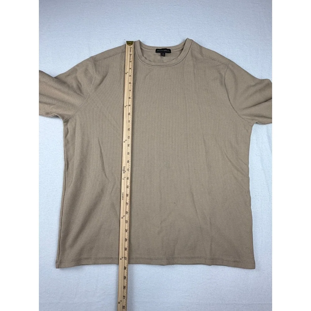 Banana Republic Mens XL Tan Waffle Knit Long Sleeve Crew Neck Shirt 1786395